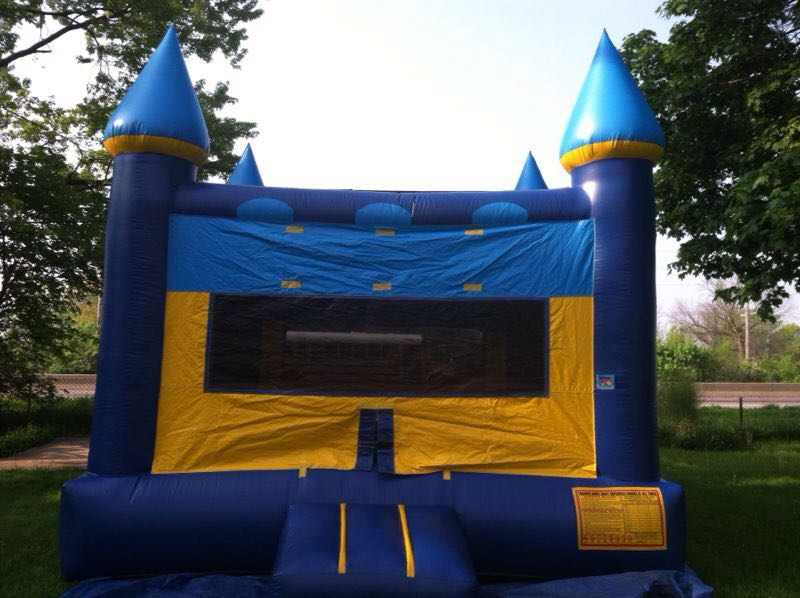 15 L X 15 W X 15 H Blue and Yellow Bouncy House