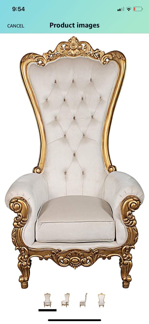 White and Gold Trone Chair