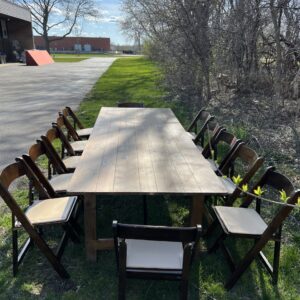 9'x40" Wood Farm Table