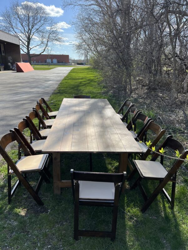 9'x40" Wood Farm Table